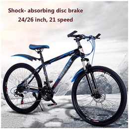 WSJYP Mountain Bike WSJYP 24 / 26 inch Mountain Bike Adult, Mountain Trail Bike Aluminum alloy Outroad Bicycles, Bicycle MTB ​​Gears Dual Disc Brakes Mountain Bicycle, 24in-E