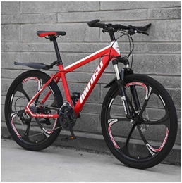 WSJYP Bike WSJYP 26" Hardtail Mountain Bike 27 Speed Adult, High Carbon Steel, Suspension Fork, Dual Disc Brake Bicycle, All Terrain Mountain Bikes, red-6 Knives