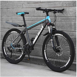 WSJYP Mountain Bike WSJYP Hardtail Mountain Bike 26", Double Disc Brake Frame Bicycle with Adjustable Seat, Country Men's Mountain Bikes 21 / 24 / 27 / 30 Speed, 21 speed-Gray Blue