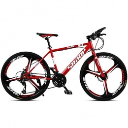 WXX Mountain Bike WXX 26 Inch Mountain Bike High Carbon Steel Frame Dual Disc Brake Shock Absorption Off-Road Shift Bicycle City Racing Suitable for People with 140-180Cm, Red, 27 speed