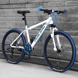WYJBD Bike WYJBD 26inch Mountain Bikes, Men's Dual Disc Brake Mountain Bike, Bicycle Adjustable Seat, High-Carbon Steel Frame 21 / 24 / 27 Speed Spoke Tires 6-6 (Color : E, Size : 21)