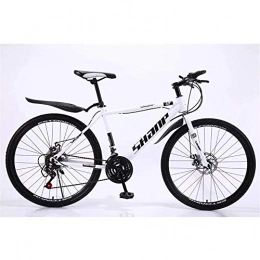 WYJBD Mountain Bike WYJBD Country Mountain Bike 24 / 26 Inch Double Disc Brake Adult MTB Country Gearshift Bicycle Hardtail Mountain Bike with Adjustable Seat Carbon Steel White Spoke Wheel