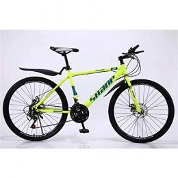 WYJBD Mountain Bike WYJBD Country Mountain Bike 24 / 26 Inch Double Disc Brake Adult MTB Country Gearshift Bicycle Hardtail Mountain Bike with Adjustable Seat Carbon Steel Yellow Spoke Wheel