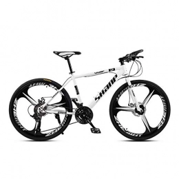 WYJBD Mountain Bike WYJBD Country Mountain Bike 24 / 26 Inch Double Disc Brake Adult MTB One Wheel Cross Country Gearshift Bicycle Hardtail Mountain Bike with Adjustable Seat Carbon Steel White 3 Cutter