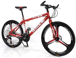 Wyyggnb Mountain Bike Wyyggnb Mountain Bike, Mountain Bike, Unisex Mountain Bike 21 / 24 / 27 / 30 Speed High-Carbon Steel Frame 26 Inches 3-Spoke Wheels Bicycle Double Disc Brake For Student (Color : Red, Size : 24 Speed)