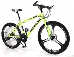 Wyyggnb Mountain Bike, Unisex Mountain Bike 21/24/27/30 Speed   High-Carbon Steel Frame 26 Inches 3-Spoke Wheels Bicycle Double Disc Brake For Student (Color : Yellow, Size : 24 Speed)