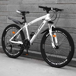 WYZQ Mountain Bike WYZQ 24 Inch Mountain Bike Upgrade, Off-Road Bicycle, Double Disc Brake, High Carbon Steel Hard Tail Frame, Shock-Absorbing Road Racing, White, 27 speed