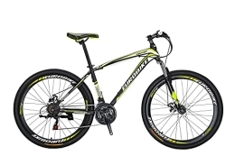EUROBIKE Mountain Bike X1 Mountain Bike 21 Speed 27.5" Spoke Wheels Disc Brake for Adult (Yellow)