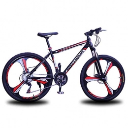 XER Mountain Bike XER Mens' Mountain Bike, 24 Speed Steel Frame 26 Inches 3-Spoke Wheels, Fully Adjustable Front Suspension Forks Bicycle Disc Brakes, Red, 21speed