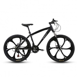 XHCP Bike XHCP 26 Inch Mountain Bicycle, High-Carbon Steel Frame Fat Tire Mountain Trail Bike, Men's Womens Hardtail Mountain Bike with Dual, Black, 27speed
