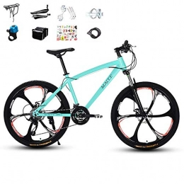 XHCP Bike XHCP Mountain Bike Bicycle, 26 Inch High Carbon Steel Off-Road Bike, Dual Disc Brake Men's Womens Hard Tail Mountain Bike, Blue