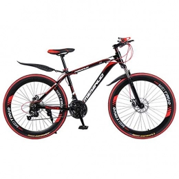 XHJZ Bike XHJZ 26 Inch Mountain Bike, PVC And All Aluminum Pedals And Rubber Grip, High Carbon Steel And Aluminum Alloy Frame, Double Disc Brake, Red, 27 speed