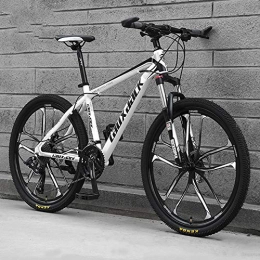 XHJZ Bike XHJZ 26" Mountain Bike for Adult, 21 / 24 / 27 / 30-Speed High-carbon steel Full Suspension Frame, Suspension Fork, Disc Brake Hardtail Mountain Bike, B2, 30 Speeds