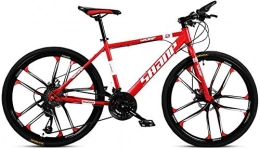 XinQing Mountain Bike XinQing-Bike 26 Inch Mountain Bikes, Adult Men's Dual Disc Brake Hardtail Mountain Bike, Shock Absorption Ultra Light Road Racing Variable Speed Bicycle (Color : 27 Speed, Size : Red 10 Spoke)