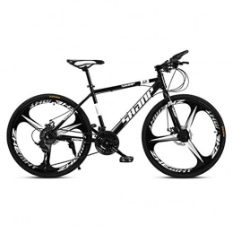 XNEQ 24/27/30 Inch Adult Mountain Bike, Double Disc Brake, One Wheel, Male And Female Student Speed Bicycle,Black,30