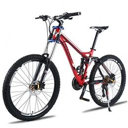 XNEQ Mountain Bike XNEQ 24 Disc Brake / 27 Oil Brake Speed Down Mountain Bike, Off-Road Variable Speed Soft Tail Bicycle, Double Oil Disc Brake, Shock Absorption, Red, 24 Speed