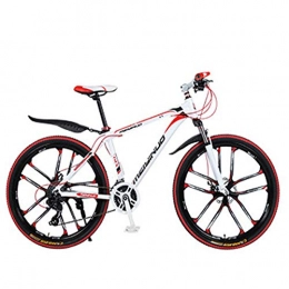 XXXSUNNY Mountain Bike XXXSUNNY 26-inch men's mountain bikes, bicycles with disc brakes, aluminum alloy ultra-light and strong frame professional mountain bikes, a variety of forms to choose from, 21 / white~red, alloy