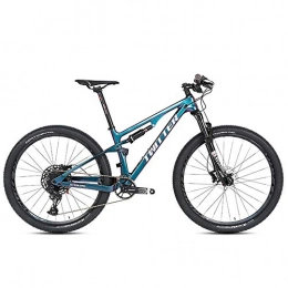 YALIXI Mountain Bike YALIXI Mountain bike, 29 inch men's mountain bike, double shock-absorbing carbon fiber soft tail mountain bike Adult off-road suspension bike, carbon fiber material, color changing frame