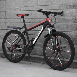 YeeWrr Mountain Bike YeeWrr Electric Bikes for Adults Women 24 inch Mountain off-road Bike, 21 Gears for Speed Regulation, Easy to Ride, 0 Carbon Emissions, Healthy Travel-10spokes-Black_red_21-gear_derailleur
