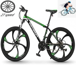 YGWLWL Bike YGWLWL 26Inch Mountain Bike, 27-Speed Variable-Speed Bicycle, Lightweight Bicycle with Dual Disc Brakes And Magnesium Alloy Integrated Wheel, Very Suitable for Outdoor Riding, Green