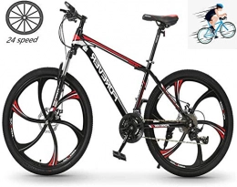 YGWLWL Mountain Bike YGWLWL 26Inch Variable-Speed Bicycle, 24-Speed Mountain Bike, Shock-Absorbing Off-Road Bike with Dual Disc Brake And High Carbon Steel Frame, Very Suitable for Outdoor Riding, Red