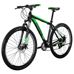 EUROBIKE Bike YH-X9 Mountain Bike 19 inch Aluminum Frame 29 Inches Wheels 21 Speed Shifter Dual Disc Brakes Front Suspension 29er Mens Bicycle (Multi-Spoke Green)