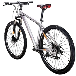EUROBIKE Mountain Bike YH-X9 Mountain Bike for Mens, 29 Inch Aluminum Frame Mountain bikes, 21 Speed, Dual Disc Brakes, Front Suspension, 29er Mens Bicycle Adults (MULTI-SPOKE SIL)