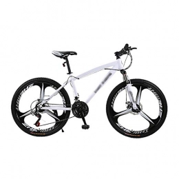 YHDP Bike YHDP Men's Mountain Bike, High Carbon Steel Hard Tail Adult Bikes, Adjustable Seat Variable Speed Full Suspension MTB 24-Speed White D 26inch
