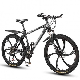 YHDP Bike YHDP Mountain Biking 24 Inches, With Double Disc Brake Adult Mountain Bike, High Carbon Steel With Adjustable Seat Hard Tail Bike 24-speed Black B 24inch