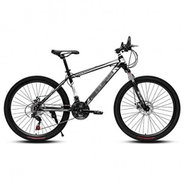 YHDP Bike YHDP Mountain Biking, 26 Inches Double Disc Brake 21-Speed Variable Speed Adult Bikes, With Adjustable Seat Full Suspension MTB Black A 24inch