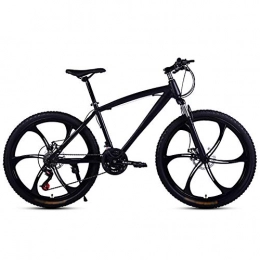 YHDP Bike YHDP Mountain Biking, Adults Of Both Sexmen And Women Variable Speed Double Disc Brake Off-road Bikes, High Carbon Steel Full Suspension MTB 24-Speed Black B 24inch
