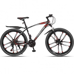 YHRJ Bike YHRJ Adult Bicycle Shock-absorbing Off-road Racing, Unisex Mountain Bikes, MTB 24 / 26 Inch Wheel, Shock-absorbing Front Fork, Dual Mechanical Disc Brakes (Color : Black red -27 spd, Size : 26inch)
