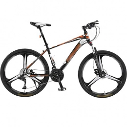 YHRJ Adult Bicycle Unisex Road Bikes,Off-road Mountain Biking,MTB High Carbon Steel Frame,30spd,24/26/27.5 Inch Wheel,Dual Disc Brakes (Color : Black orange-30spd, Size : 24inch)