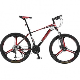 YHRJ Bike YHRJ Adult Bicycle Variable Speed Camping Mountain Bikes, Traveling Road Bikes, MTB High Carbon Steel Frame, 24 / 27spd, 24 / 26 / 27.5 Inch Wheel, Dual Disc Brakes (Color : Black red-27spd, Size : 24inch)