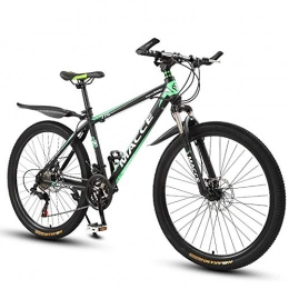 YIKUI Mountain Bike YIKUI Mountain bike, carbon steel 26-inch front and rear mechanical double disc brake male and female adult off-road variable speed MTB bicycle, spring front fork (no damping), B, 26 inch 27speed