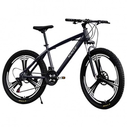 Yivise 26IN Carbon Steel Mountain Bike 21 Speed Bicycle Full Suspension MTB(Black)