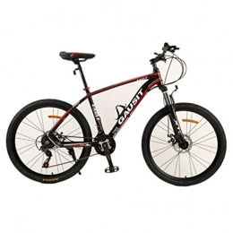 YOUSR Bike YOUSR 26 Inch Wheel Road Bike, Bicycle Dual Disc Brake Dual Suspension Mountain Bike Black Red 24 speed