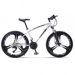 TBNB Mountain Bike Youth / Adult Mountain Bike 24 / 26inch, City Commuter Bicycle for Men and Women, 21-30 Speed, Suspension Fork and Disc Brake, Hard Tail Road Bike (Silver 24inch / 21Speed)