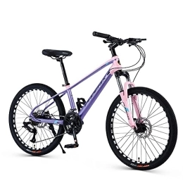 YUEGOO Bike YUEGOO Mountain Bike, Speed Alumialloy Frame, Hard-Tail Mountain Bike with Hydraulic Lock Out Fork and Hidden Cable Design, Dual Disc Brake Bike for Adults / Pink Purple / 24Inch 27Speed