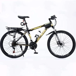 YXGLL Mountain Bike YXGLL 24 27 Speed Bicycle Frame Full Suspension Mountain Bike, 26 Inch Double Shock Absorption Bicycle Mechanical Disc Brakes Frame (yellow 27 speed)