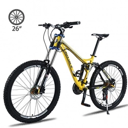YXYLD Bike YXYLD Adult Mountain Bike, 26-Inch 27-Speed Dual-Disc Oil Brake Mountain Bike, Aluminum Alloy Frame, Can Bear 150Kg, Full Suspension Bike, For Work, Commuting, Mountain Road