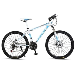 zcyg Mountain Bike zcyg 24 / 26 Inch Bike Adult / Youth 21 Speed Mountain Bike, Dual Disc Brake, High-Carbon Steel Frame, Front Suspension, Mountain Trail Bike, Urban Commuter City Bi(Size:24inch, Color:White+Blue)