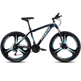 zcyg Mountain Bike zcyg 24 / 26 Inch Mountain Bike, 21 Speed Bicycle With Full Suspension, MTB Cycling Road Racing With Anti-Slip Double Disc Brake For Men Women(Size:26inch-A, Color:Black+Blue)