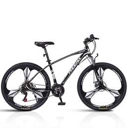 zcyg Bike zcyg 26 Inch 27 Speed Mountain Bike High Carbon Steel, Full Suspension MTB Bicycle For Adult, Double Disc Brake Outroad Mountain Bicycle For Men Women(Color:Black+Silver)