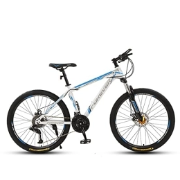 zcyg Bike zcyg 26 Inch Mountain Bike, 21 Speed Bicycle, Full Suspension MTB Cycling Road Racing With Anti-Slip Double Disc Brake For Men Women(Size:A, Color:White+Blue)