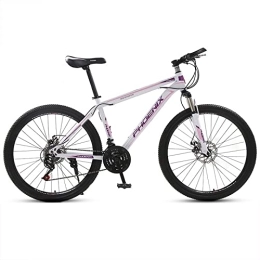 zcyg Bike zcyg Adult Mountain Bike, 21 Speeds Drivetrain, Steel Frame 24 / 26 Inch Wheels, With Dual Disc-Brake For Men Women Men's MTB Bicycle, Multiple Colors(Size:26inch, Color:White+Pink)
