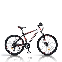 zcyg Bike zcyg Adult Mountain Bike, 24 Speed Drivetrain, 26 Inch Wheels, High Carbon Steel, Lock-Out Suspension Fork And Dual Disc Brake, Hardtail Bicycle For Mens Womens(Color:Black+Red)