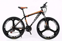 zeenca Mountain Bike Zeenca 26 / 24 inch bicycle adult mountain cross country men and women variable speed shock absorption student bicycle-Black orange 3 knife integrated wheel_26 inches