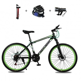 ZHIPENG Adult Mountain Bikes, 26 Inch Mountain Trail Bike,Outroad Bicycles, Full Suspension Gears Dual Disc Brakes Mountain Bicycle,Green