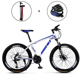 ZHIPENG Mountain Bike ZHIPENG Outroad Bicycles 26-Inch Mountain Bikes with Full Shock Absorbers Men's And Women's Shift Bicycles Disc Brakes, Blue